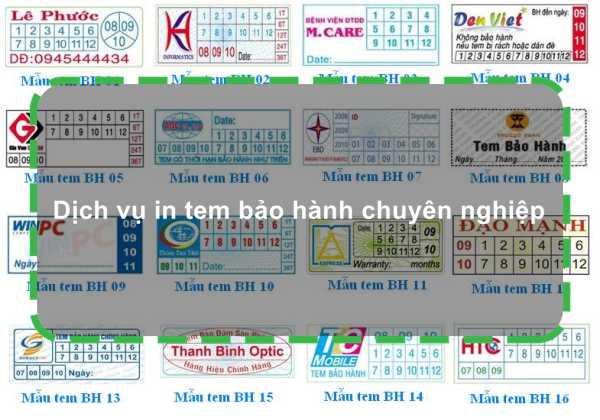 Dịch vụ in tem bảo hành chuyên nghiệp