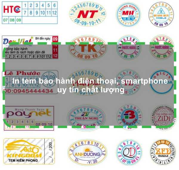 In tem bảo hành điện thoại, smartphone uy tín chất lượng